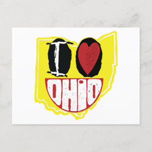 Carte Postale J'Aime Ohio Sourire Un Visage Heureux