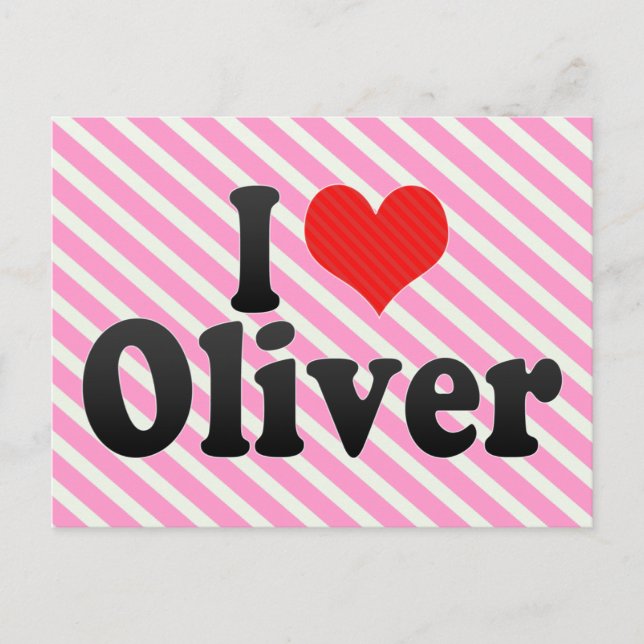 Carte Postale J'aime Oliver (Devant)