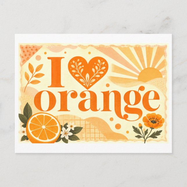 Carte Postale "J'aime Orange" (Devant)