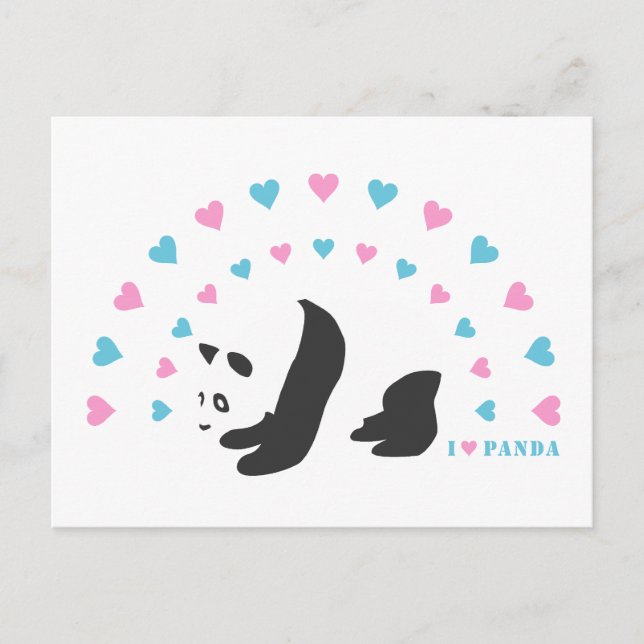 Carte Postale J'aime Panda (Devant)