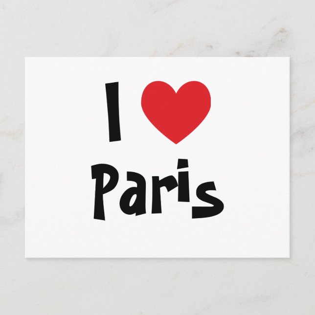 Carte Postale J'aime Paris (Devant)