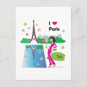 Carte Postale J'aime Paris, France