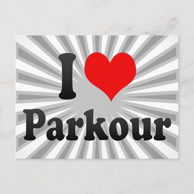 Carte Postale J'aime Parkour (Devant)
