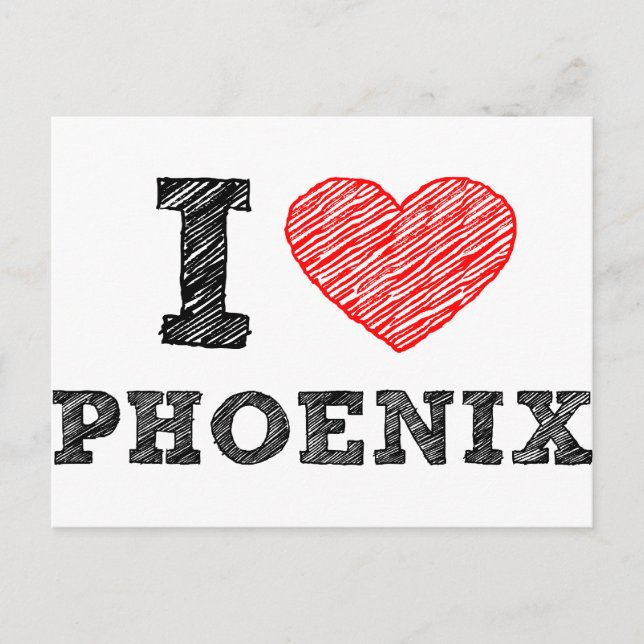 Carte Postale J'aime Phoenix (Devant)