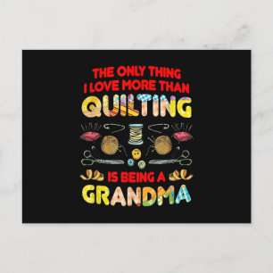 Carte Postale J'aime plus que le quilting est être une grand-mèr
