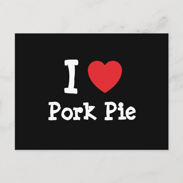 Carte Postale J'aime Pork Pie coeur T-shirt (Devant)