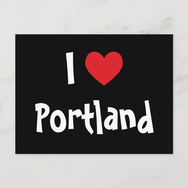 Carte Postale J'aime Portland (Devant)