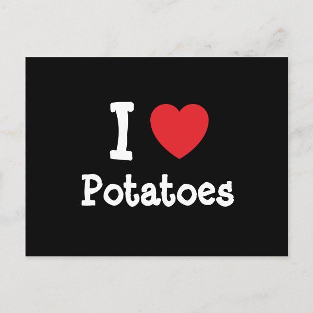 Carte Postale J'aime Potatoes coeur T-shirt (Devant)