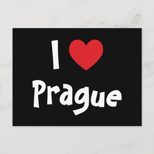 Carte Postale J'aime Prague (Devant)