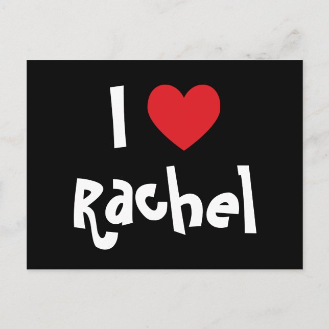 Carte Postale J'aime Rachel (Devant)