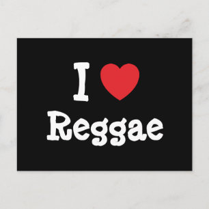 Carte Postale J'aime Reggae coeur personnalisé