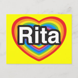 Carte Postale J'aime Rita. Je t'aime Rita. Cœur