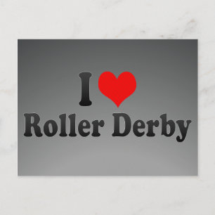 Carte Postale J'aime Roller Derby
