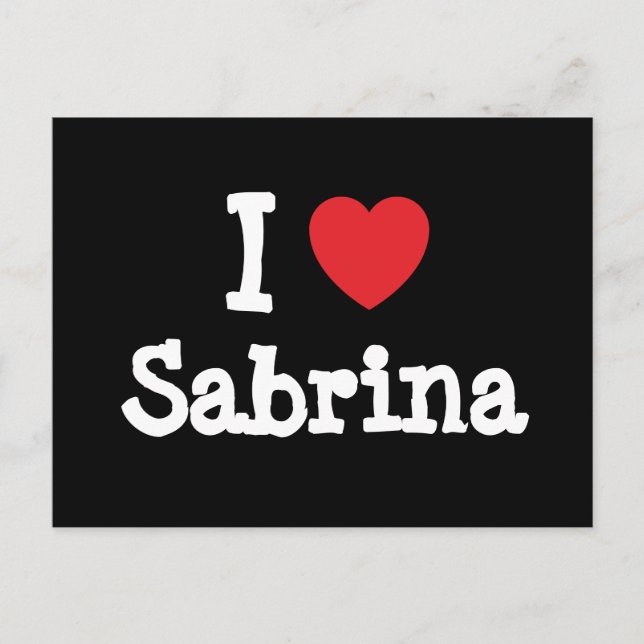 Carte Postale J'aime Sabrina coeur T-shirt (Devant)