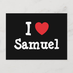 Carte Postale J'aime Samuel coeur personnalisé