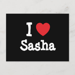 Carte Postale J'aime Sasha T-Shirt coeur