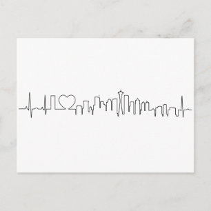 Carte Postale J'aime Seattle dans un style extraordinaire