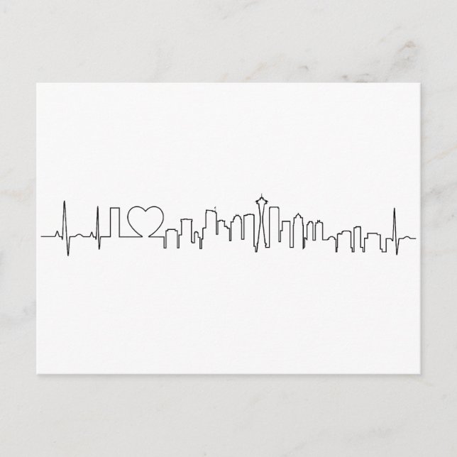 Carte Postale J'aime Seattle dans un style extraordinaire (Devant)