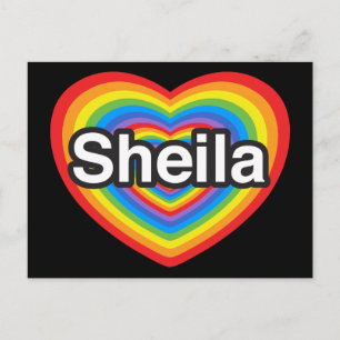 Carte Postale J'aime Sheila. Je t'aime Sheila. Cœur