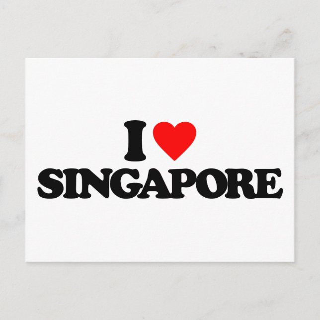 CARTE POSTALE J'AIME SINGAPOUR (Devant)