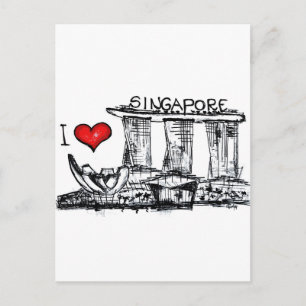 Carte Postale J'aime Singapour