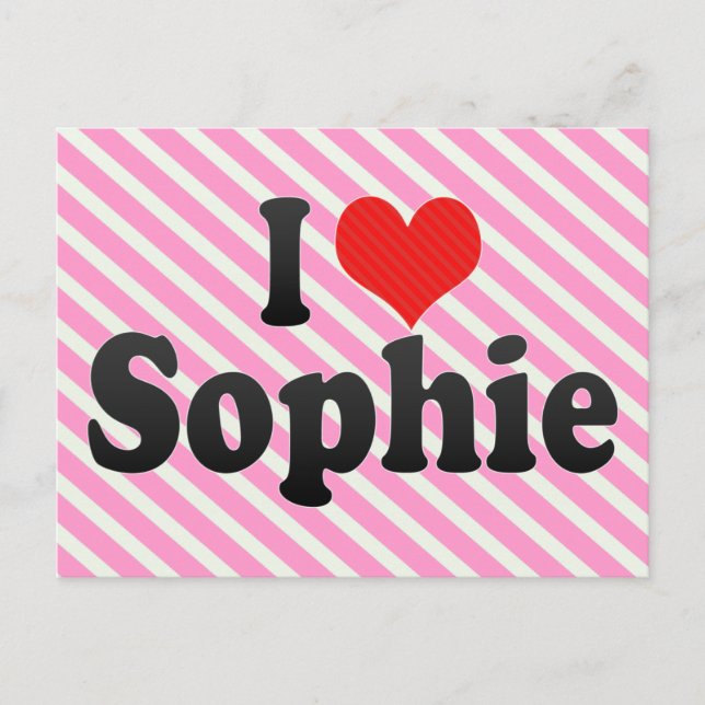 Carte Postale J'aime Sophie (Devant)