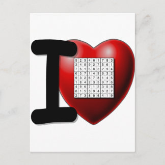 Carte Postale J'aime Sudoku