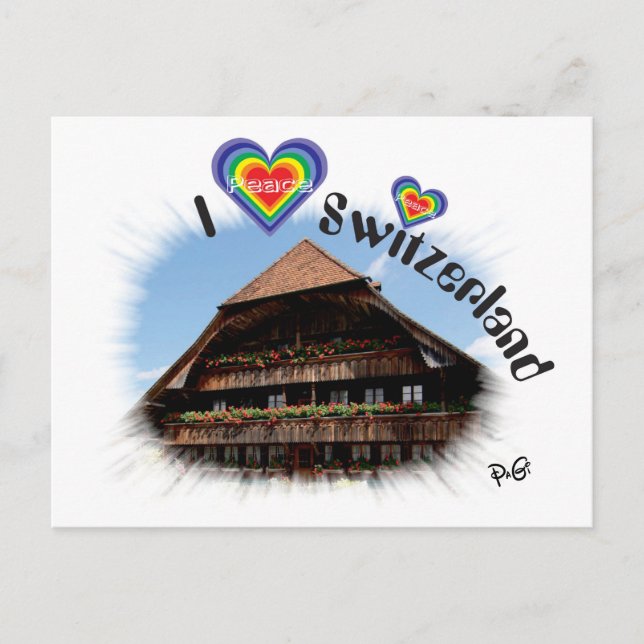 Carte Postale J'aime Suisse Postkarte (Devant)