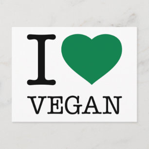 CARTE POSTALE J'AIME VEGAN