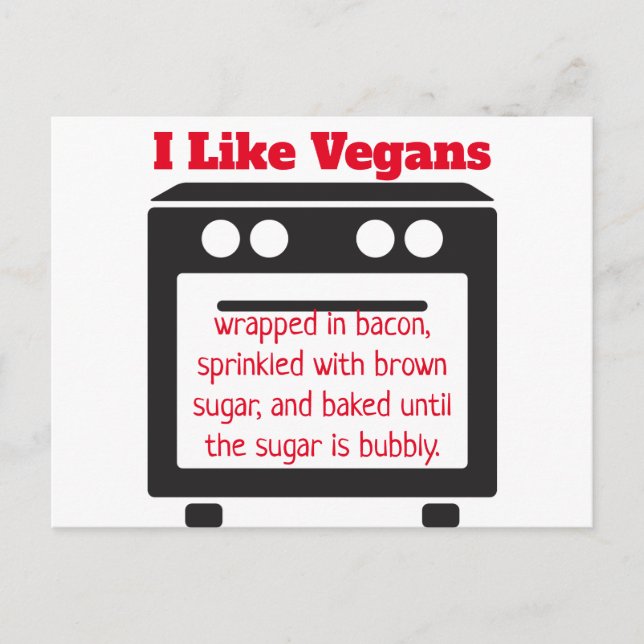 Carte Postale J'Aime Vegans Funny Insult Anti Vegan Postcard (Devant)