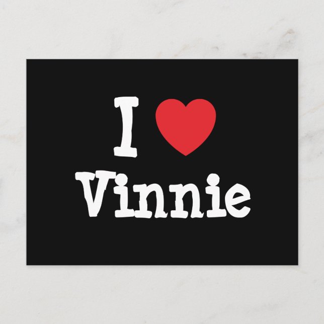Carte Postale J'aime Vinnie coeur T-shirt (Devant)