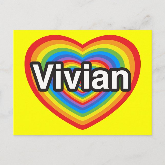 Carte Postale J'aime Vivian. Je t'aime Vivian. Cœur (Devant)