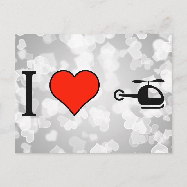 Carte Postale J'Aime Voler Avec Un Hélicoptère (Devant)