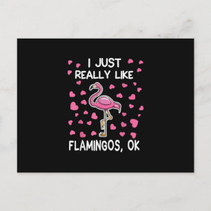 Carte Postale J'Aime Vraiment Les Flamants roses, Ok Flamant ros