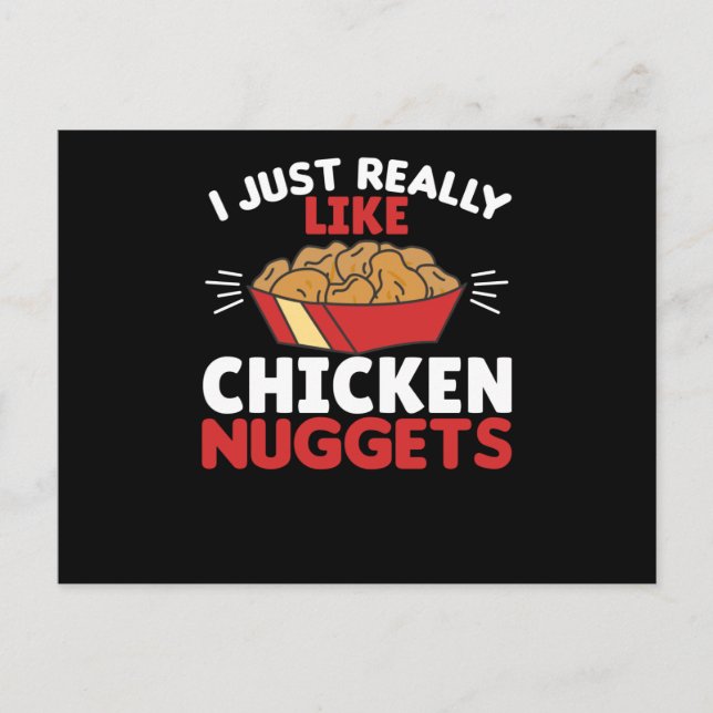 Carte Postale J'Aime Vraiment Les Nuggets De Poulet (Devant)