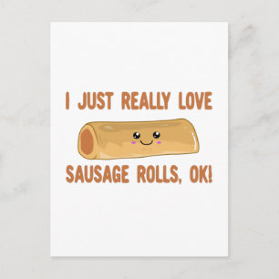 Carte Postale J'Aime Vraiment Saucisse Rolls OK !