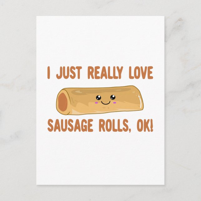 Carte Postale J'Aime Vraiment Saucisse Rolls OK ! (Devant)