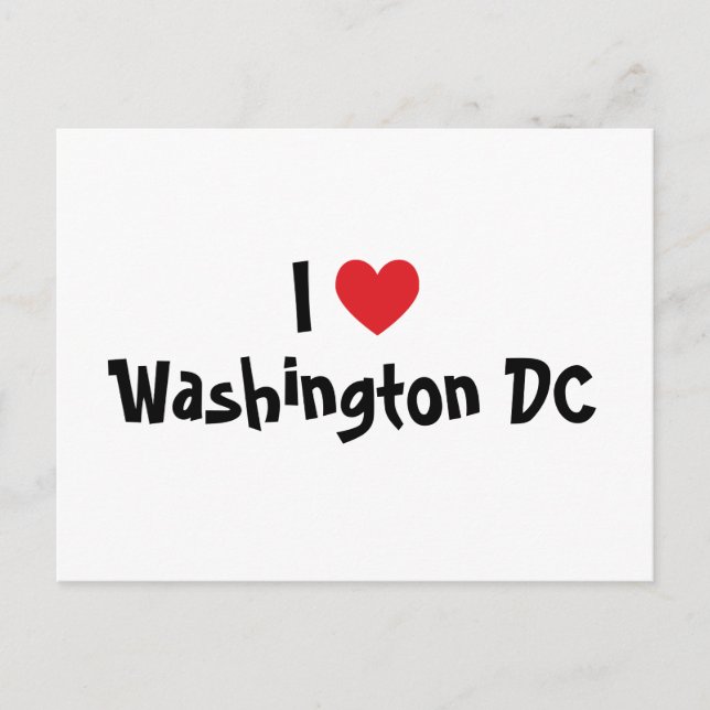 Carte Postale J'aime Washington DC (Devant)