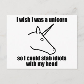Carte Postale J'Aimerais Être Une Unicorne