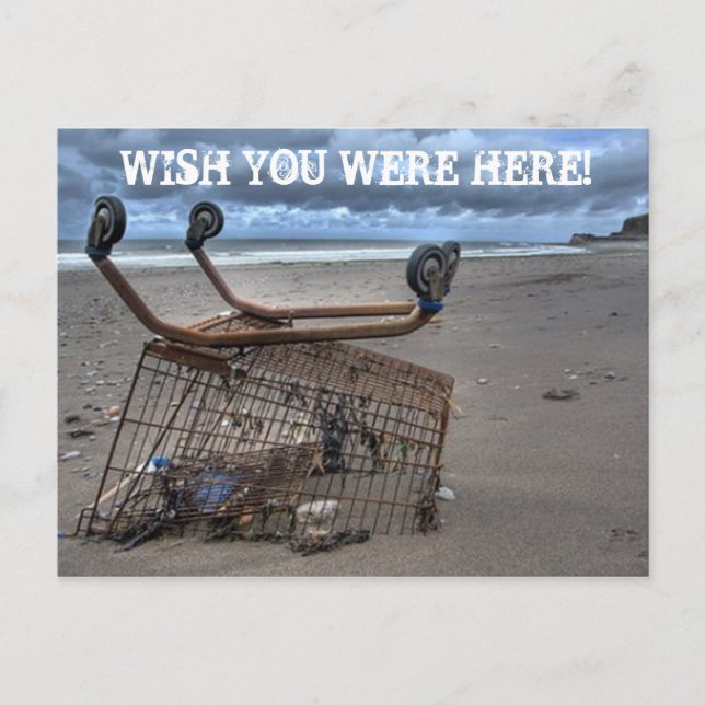 Carte Postale J'aimerais que tu sois ici drôle (Devant)