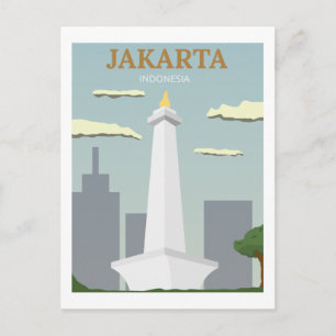 Carte Postale Jakarta, Indonésie Voyage Rétro Vintage