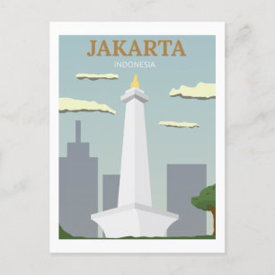 Carte Postale Jakarta, Indonésie Voyage Vintage Retro