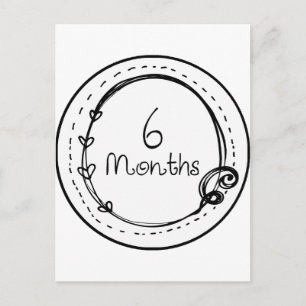 Carte Postale Jalon Doodle de 6 mois