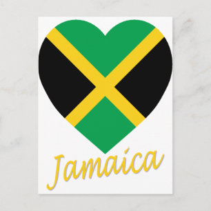 Carte Postale Jamaïcaine - Coeur du drapeau
