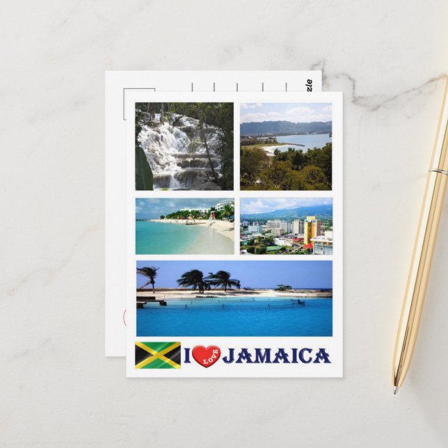 Carte Postale Jamaïque - I Love - (Devant/Arrière en situation)