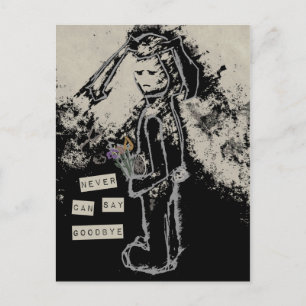 Carte Postale jamais ne peut dire au revoir sinibunny