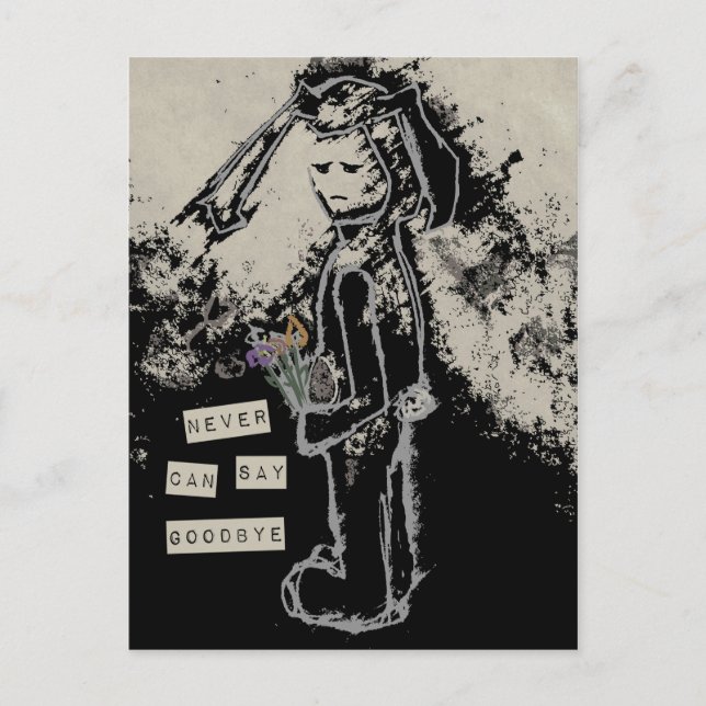 Carte Postale jamais ne peut dire au revoir sinibunny (Devant)
