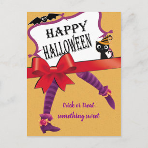 Carte Postale jambes de sorcière Halloween