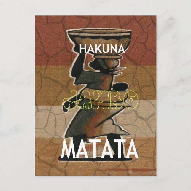Carte Postale Jambo Habari Hakuna Matata. (Devant)