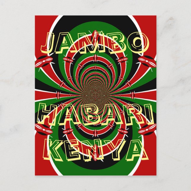Carte Postale Jambo Habari ! Kenya Hakuna Matata Salutation swah (Devant)
